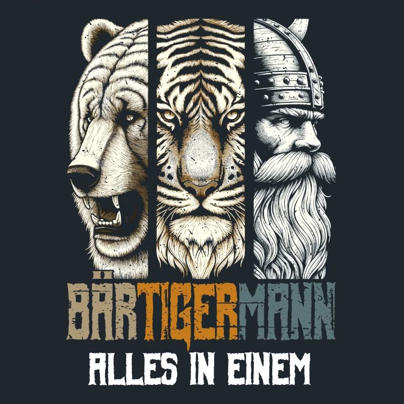 Bärtigermann Bär Tiger Mann Geschenk Bart
