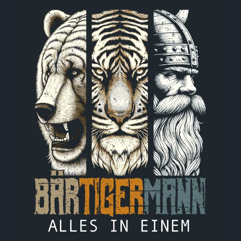 Bärtigermann Bär Tiger Mann Geschenk Bart