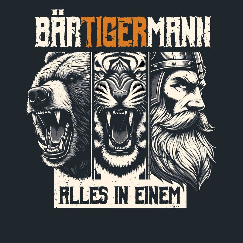 Bärtigermann Bär Tiger Mann Geschenk Bart