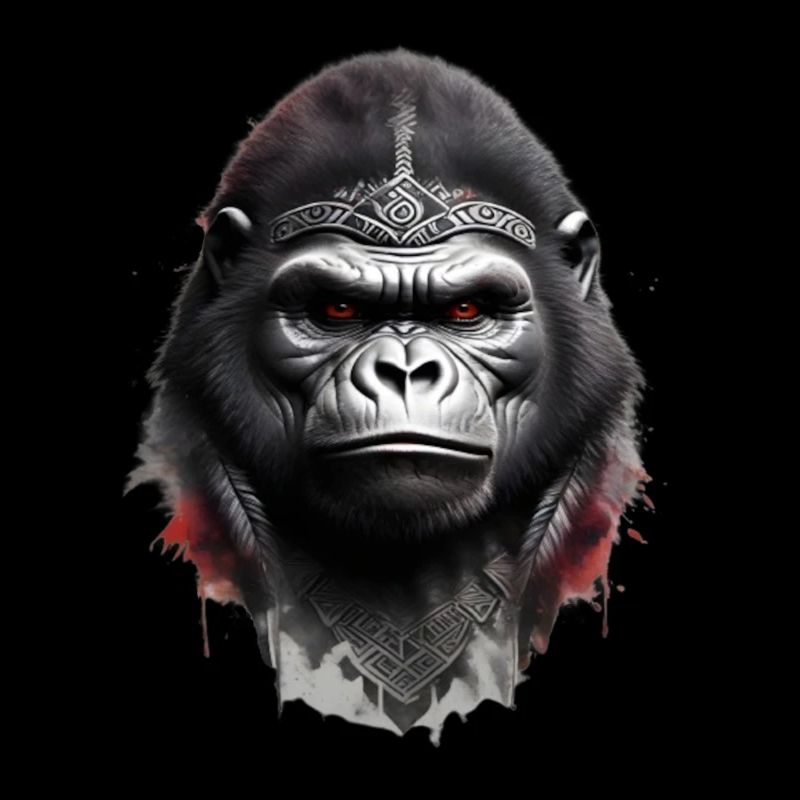 Gorilla Testa Potente Gorilla Tatuaggio Tribale