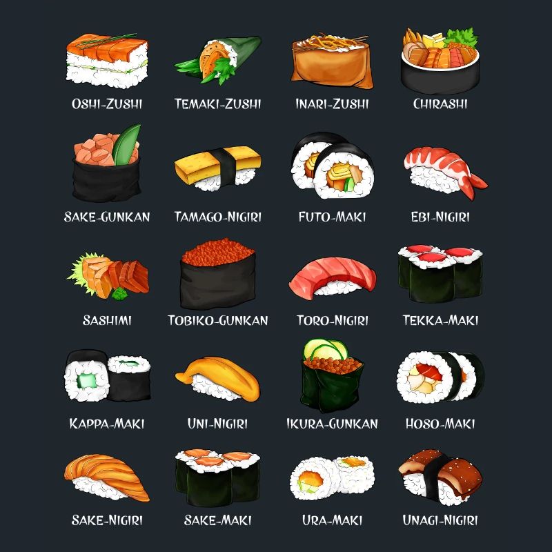 De nombreuses préparations de sushi - Types de sushis
