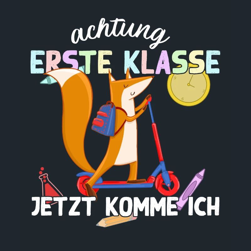 Fuchs Schulkind Einschulung Erste Klasse Design