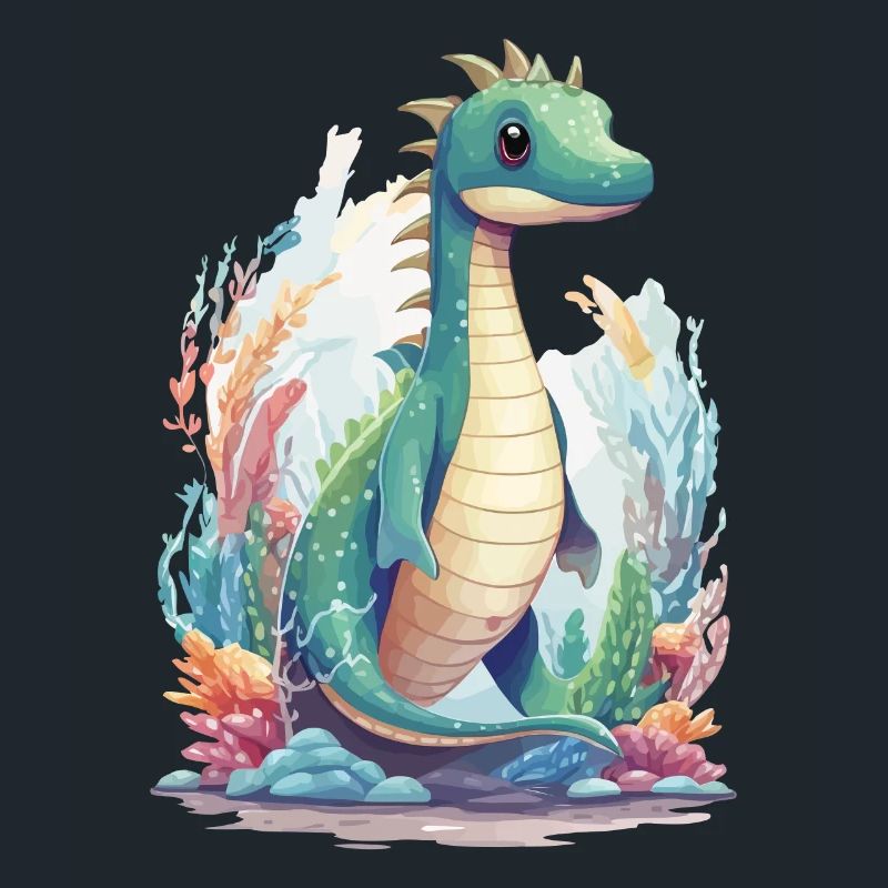 Conception de dessin animé de dinosaure sous-marin mignon