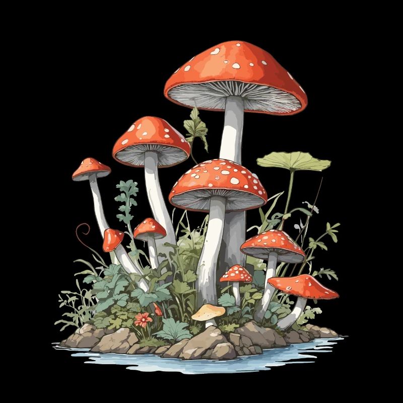 Gobelincore champignon Vintage Nature Design