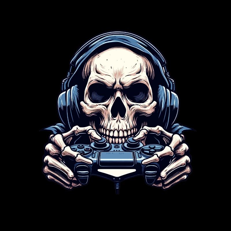 Skeleton with game controller. design for Gamer