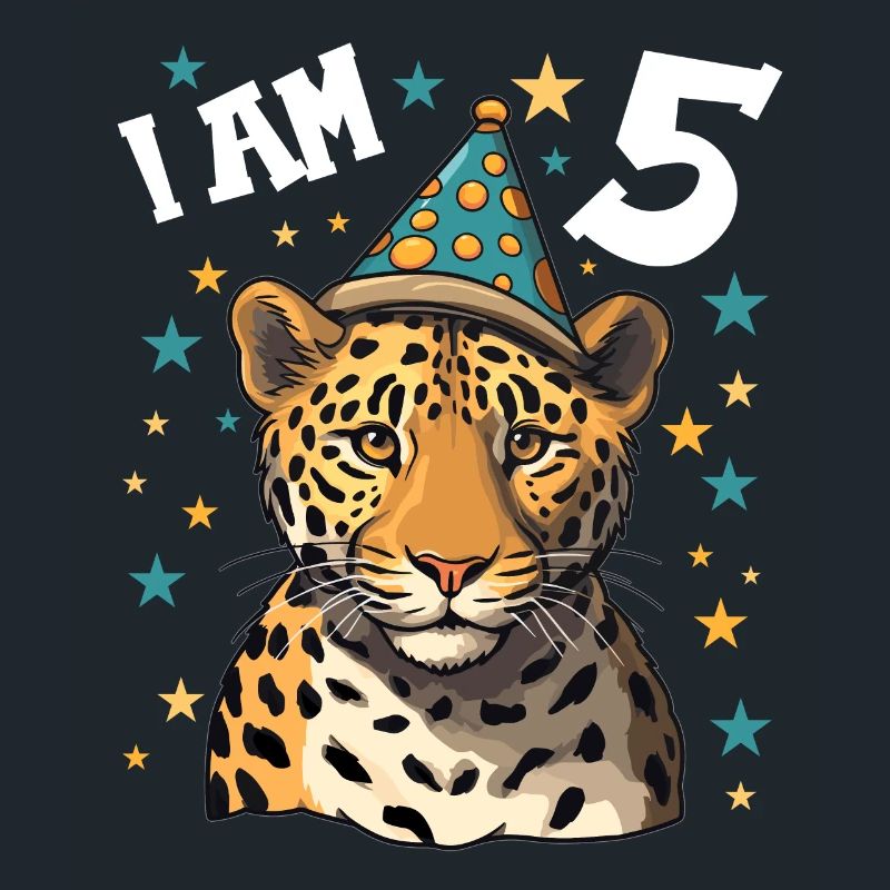 Ich bin 5 Jahre alt Leoparde Leopard 5. Geburtstag