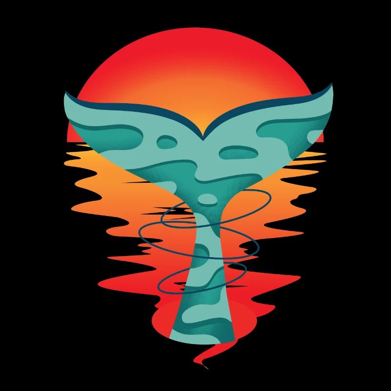 Océan coucher de soleil poisson salutation aileron de requin Ahoy