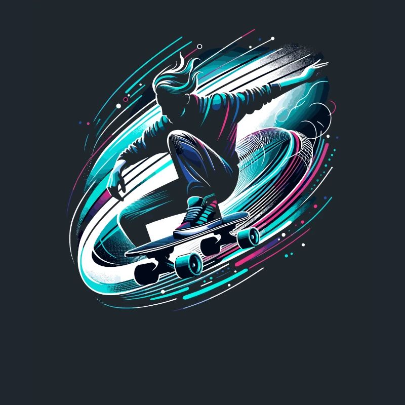 Longboarder auf Skateboard oder Longboard