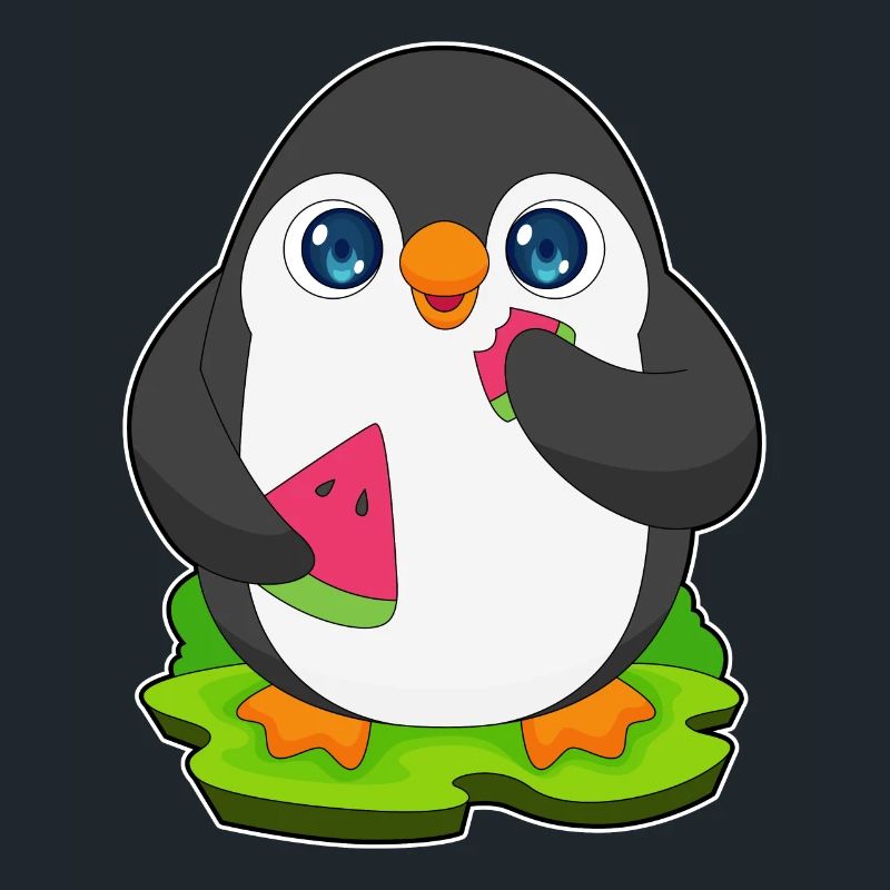 Fruit de pastèque pingouin