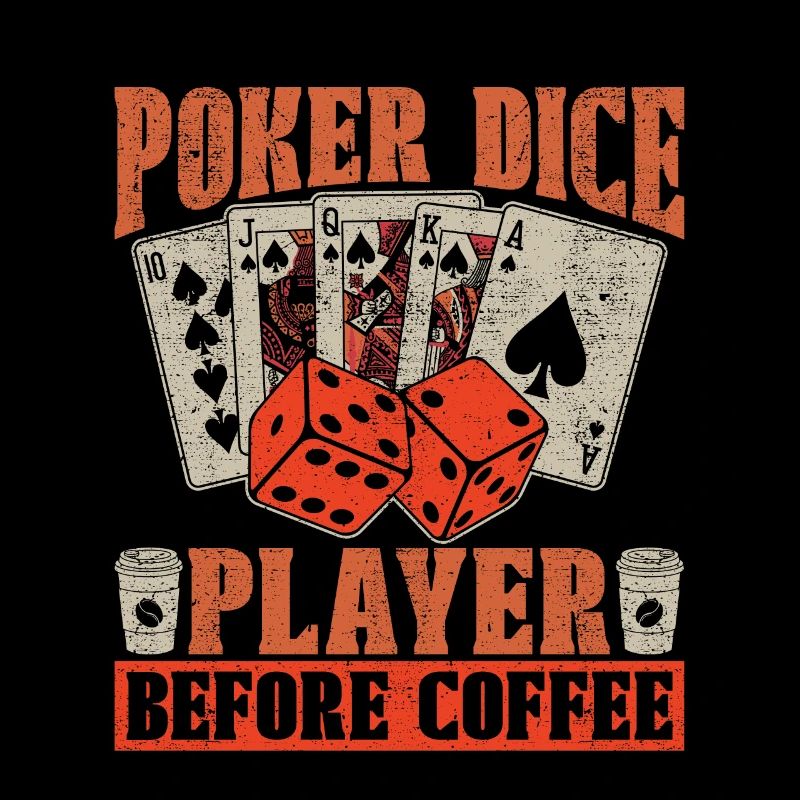 Poker Dice Player Before Coffee Dices Coffee Lover