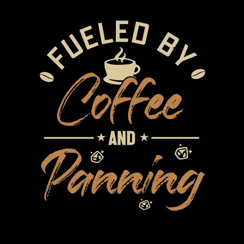 Alimenté par le café et le miner de prospection à la casserole