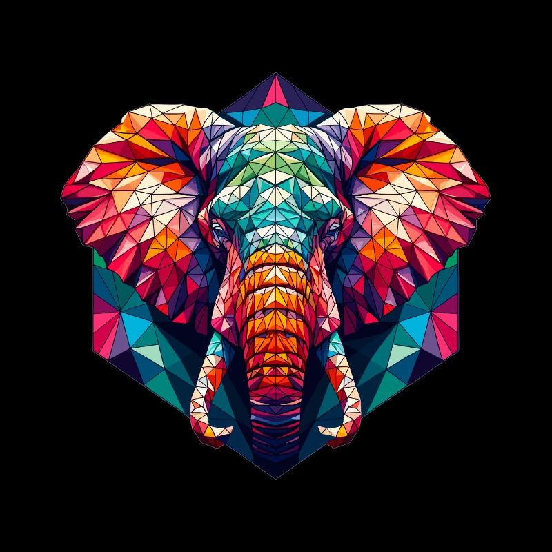 Éléphant dans l’illustration polygonale