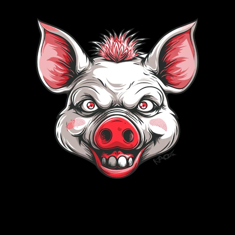 Cochon d’horreur blanc rouge