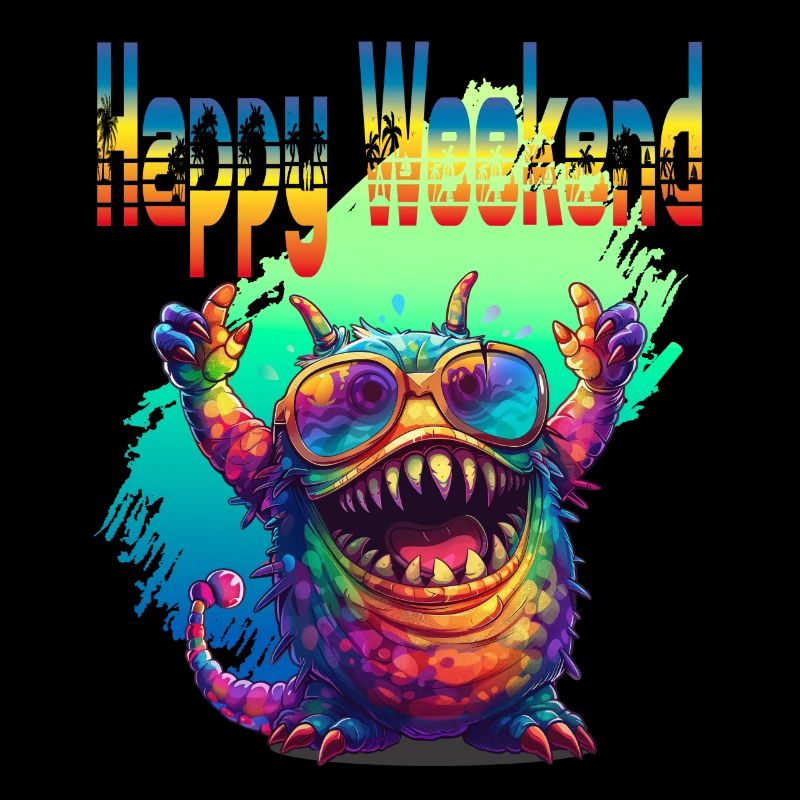 Bon week-end. Monstre, bonheur, ondes positives,