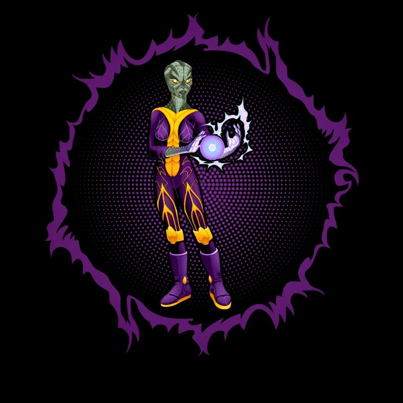 Reptile extraterrestre avec boule d’énergie