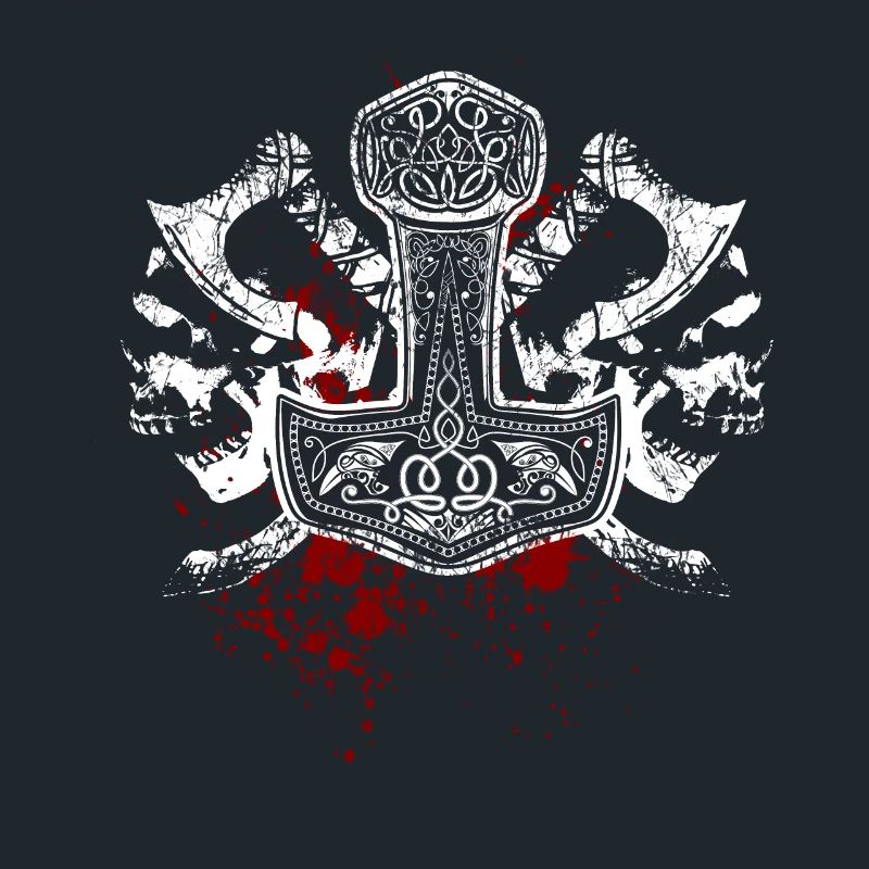 Mjölnir, Thor's Hammer, Skulls, Vikings