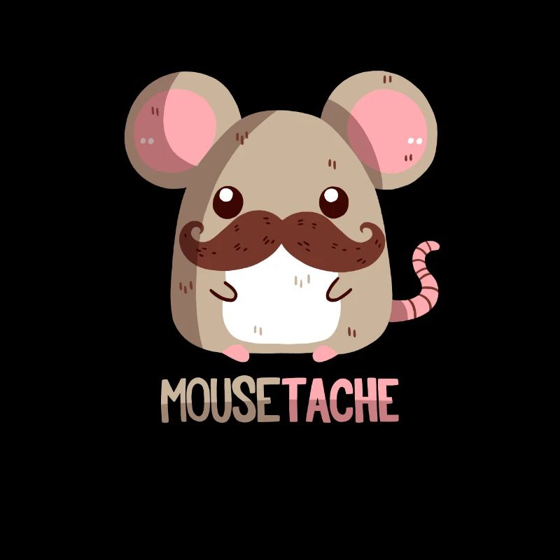 Maus mit Schnurrbart