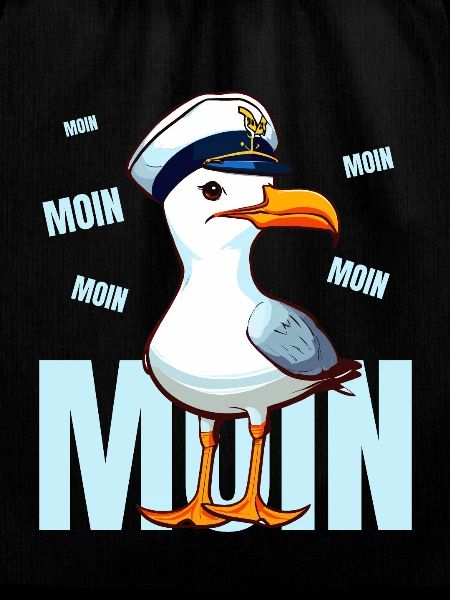 Hamburg Moin Seagull Sailor Sea Funny North Harbor