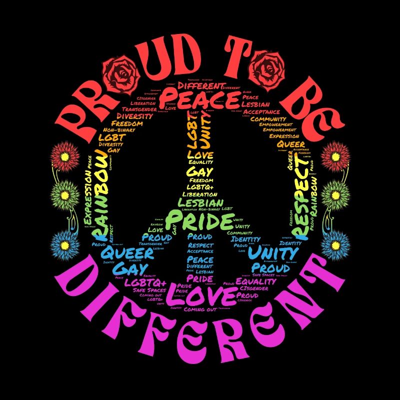 Stolz darauf, anders zu sein - Peace Logo Pride Love