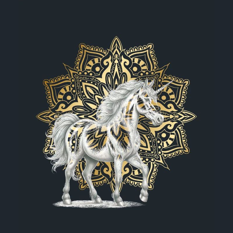 Mandala Einhörner Einhorn Pferd Pferde elegant
