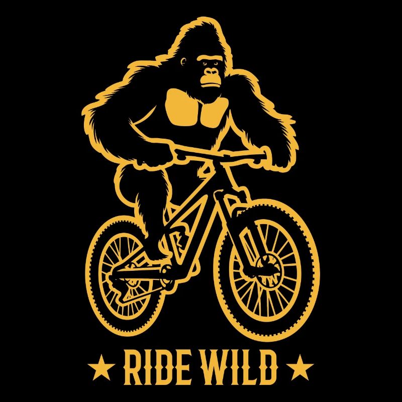 Gorilla Biker Mountainbiker E-Biker Lustige Tiere