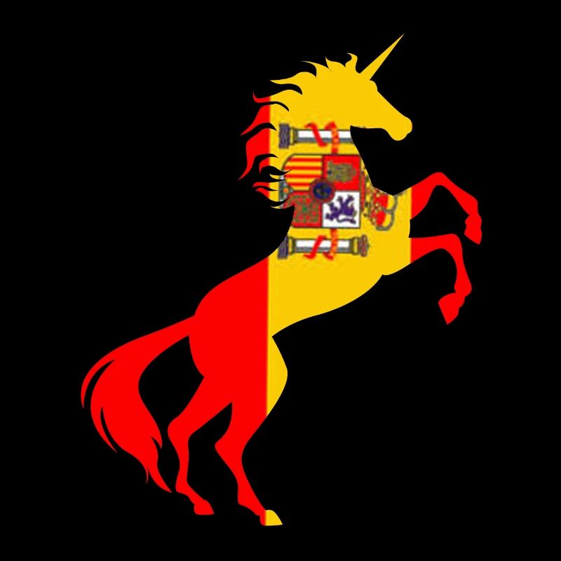 Einhorn Spanien Flagge Shirt Magisches Einhorn Spanier