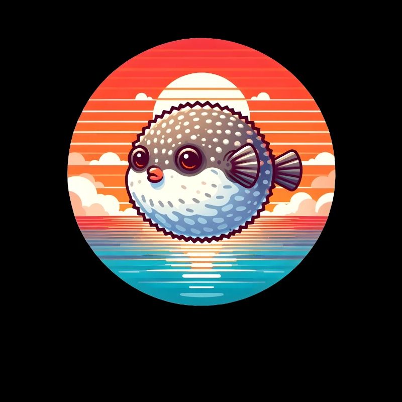 Poisson-globe au coucher du soleil