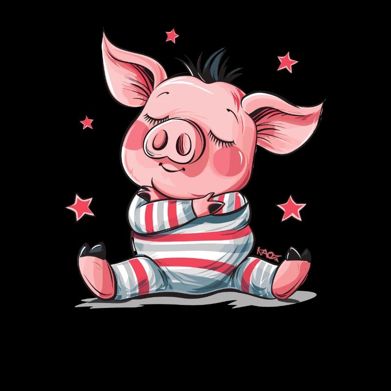 Cochon mignon qui dort