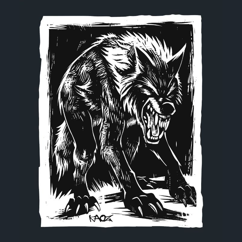 Evil Horror Werewolf or Wolf