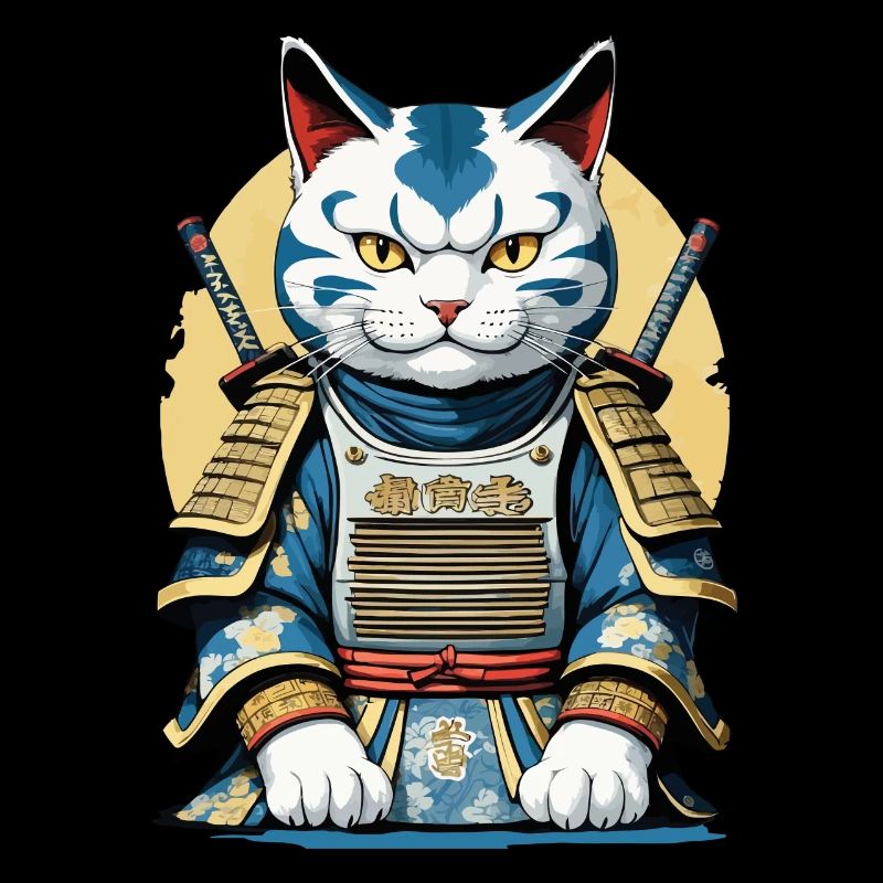 Chat de samouraï Japonais Samouraï Conception d’œuvres d’art
