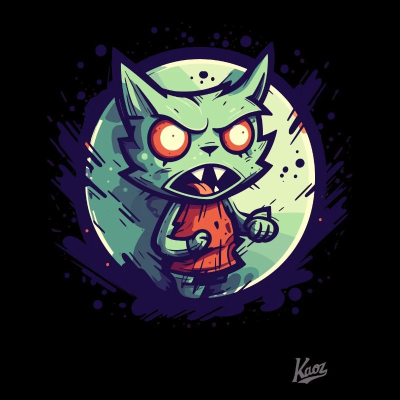 Dessin animé cool d’un chat enragé agacé