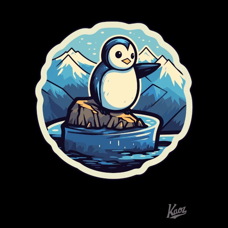 Niedlicher kleiner Pinguin auf einer Eisscholle