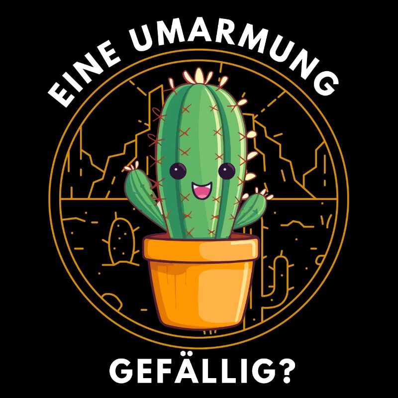 Lustiger Spruch mit stacheligen Kaktus