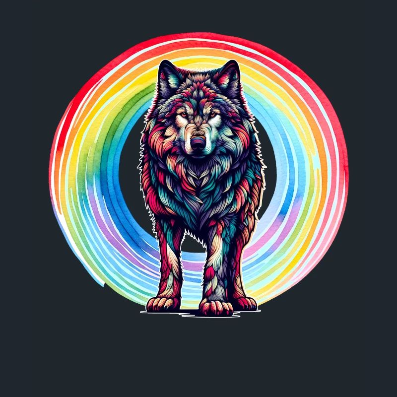 Wolf Wolves Rainbow