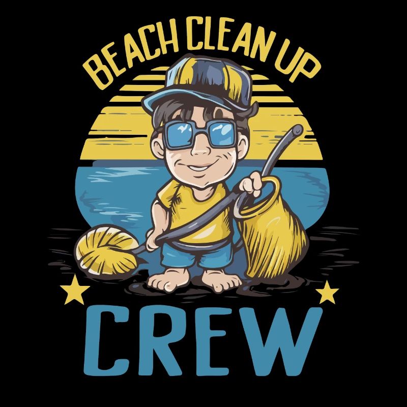 Bathing beach & sea plastic-free against pollution