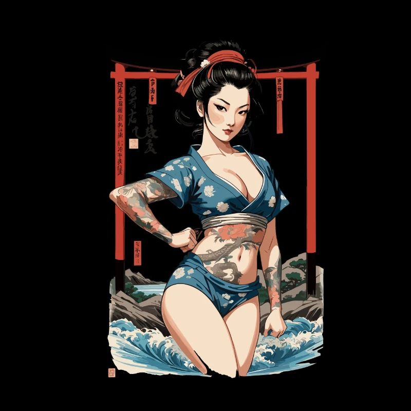Kunoichi Ninja Geisha Samurai Artwork Japan Style