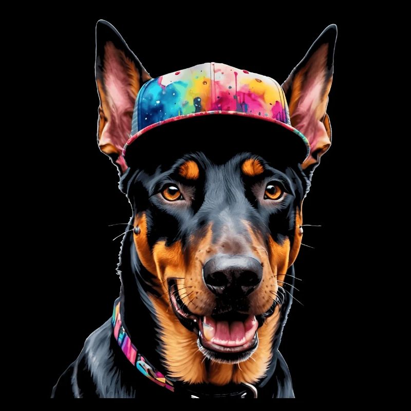 Doberman Snapback Cap Dog Funny Design Print