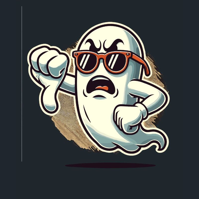 Cool Ghost donne des pouces vers le bas Fantôme d’Halloween