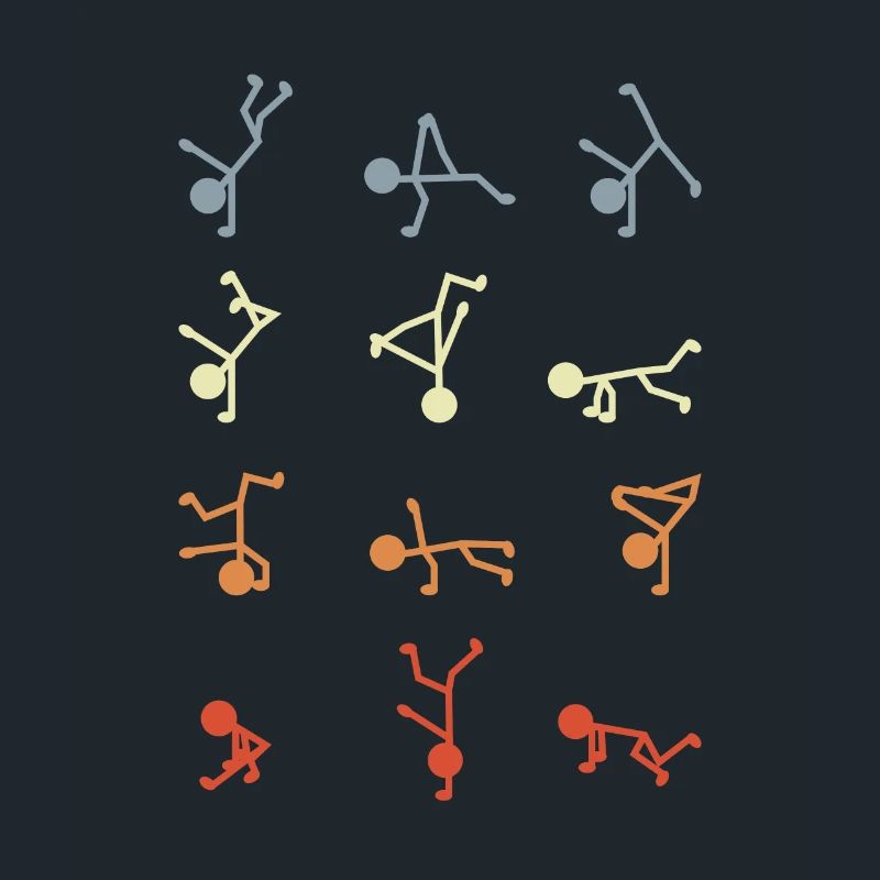 Breakdancer stick figures