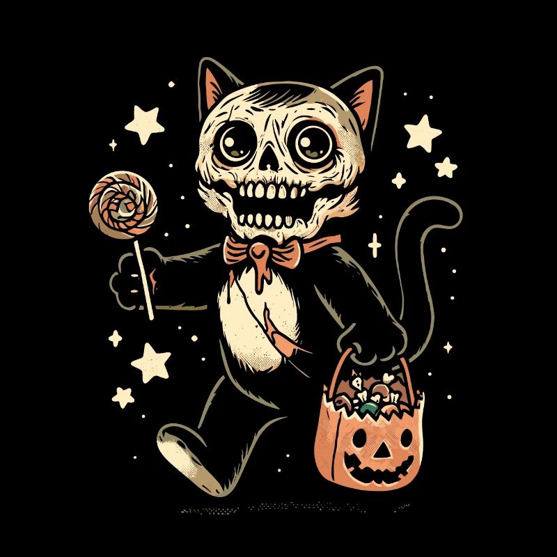 Chat zombie mort-vivant Halloween