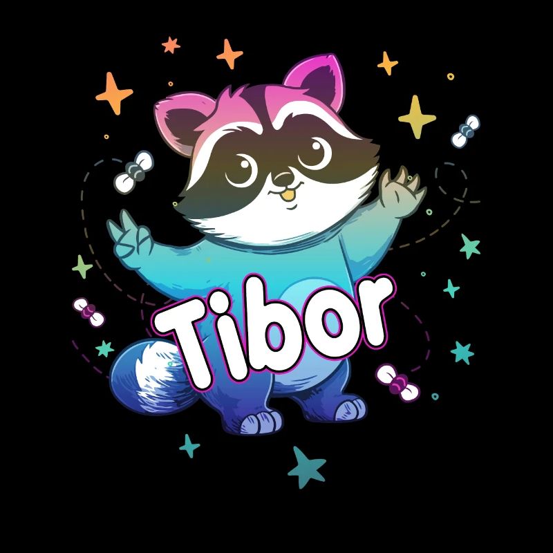 TIBOR - Beau nom de garçon avec un raton laveur mignon