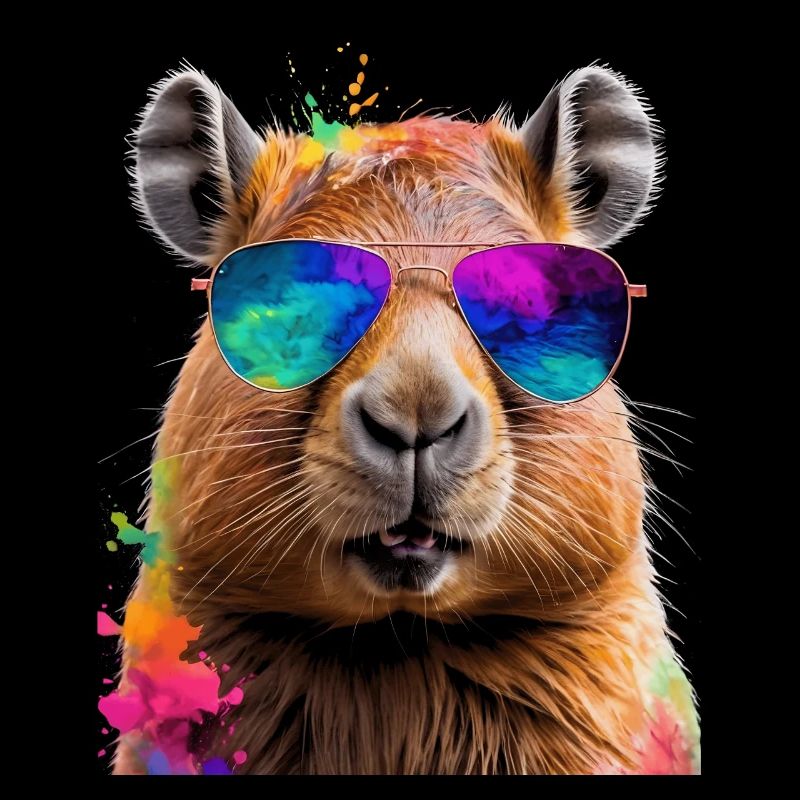 Capybara Sonnenbrille Capy Bunt Tier Design Print