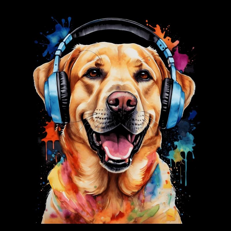 Labrador Retriever Kopfhörer Hund Tier Print