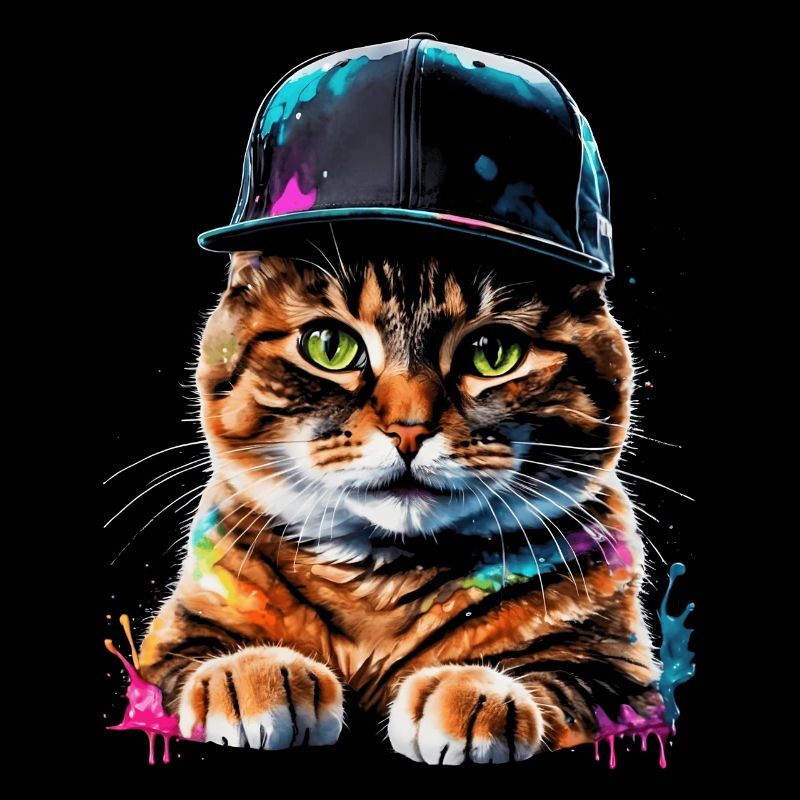 Chat Snapback Cap Coloré Drôle Animal Design Imprimer