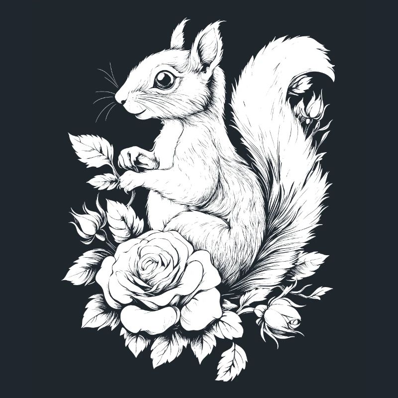 Eichhörnchen Blumen Rose Ästhetik Hörnchen