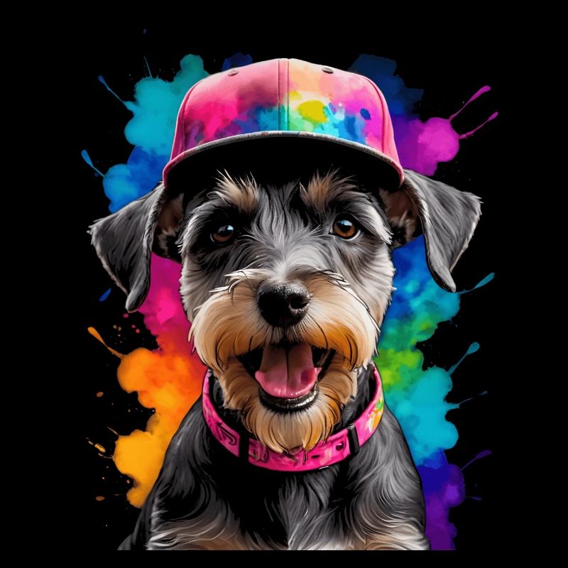 Miniature Schnauzer Snapback Cap Chien Animal Design Imprimer