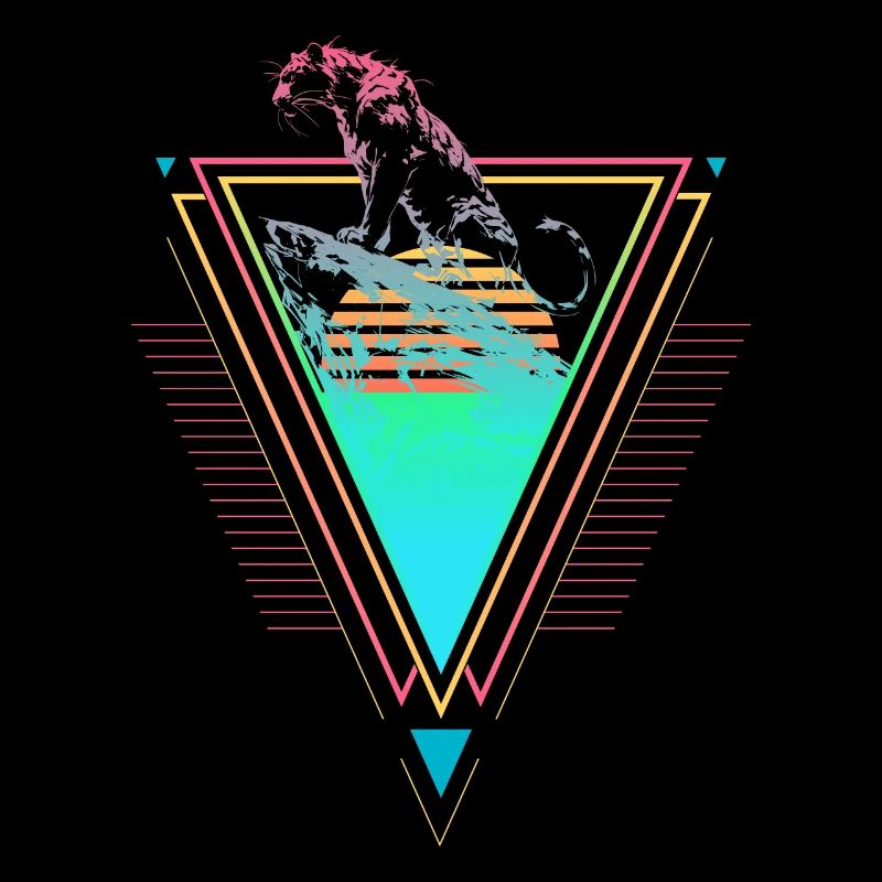 Tigre sibérien Vaporwave Synthwave des années 90