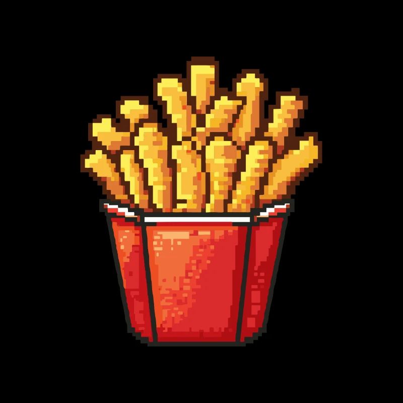 French fries pixel icon