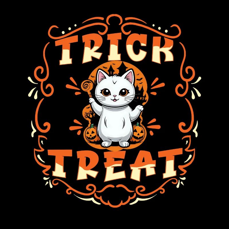 Niedliche Katze Süßes oder Saures Halloween Cute