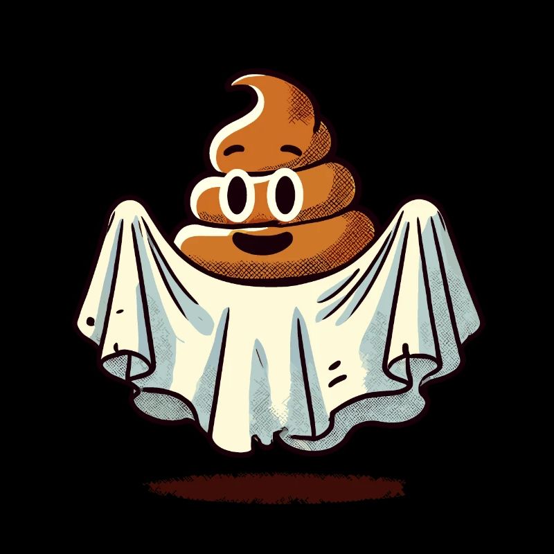 Drôle Caca Pile Ghost Bull Feuille Caca